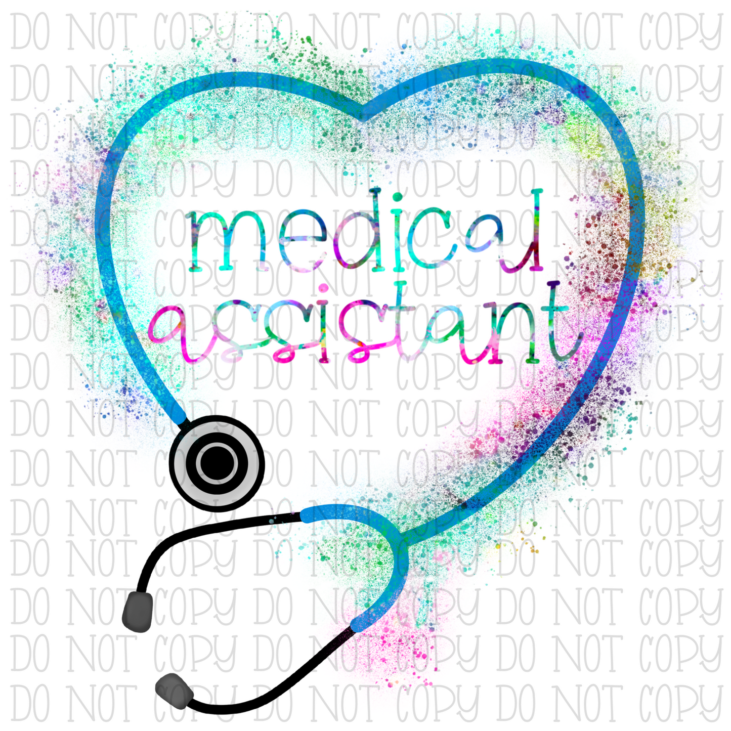 Medical Assistant Heart Stethoscope - Black