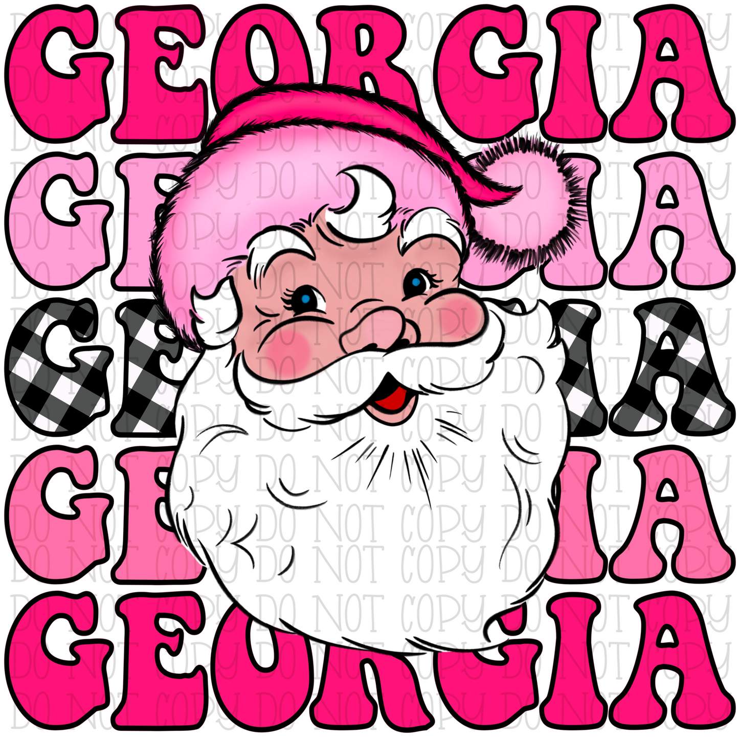 Georgia - Santa - Hot Pink - Retro