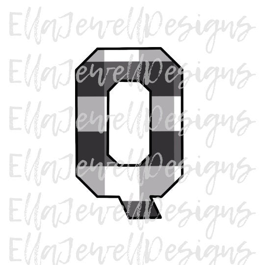 Buffalo Plaid Letter Q