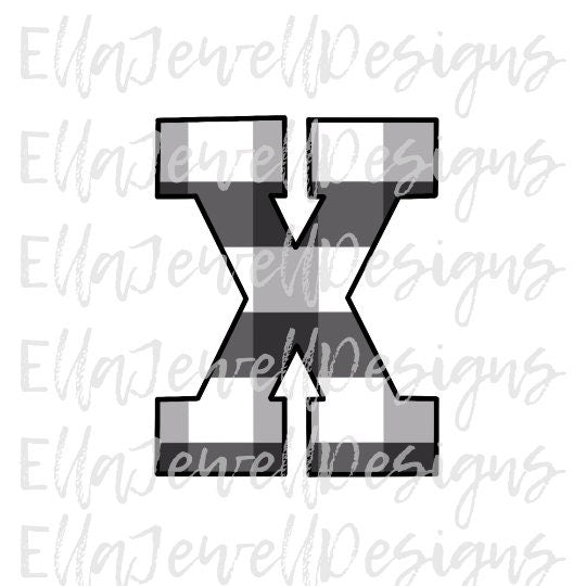 Buffalo Plaid Letter X