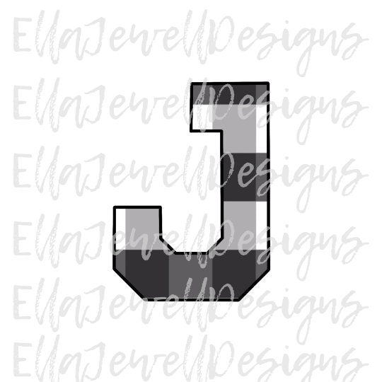 Buffalo Plaid Letter J