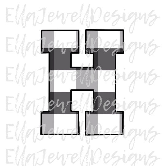 Buffalo Plaid Letter H