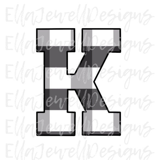 Buffalo Plaid Letter K