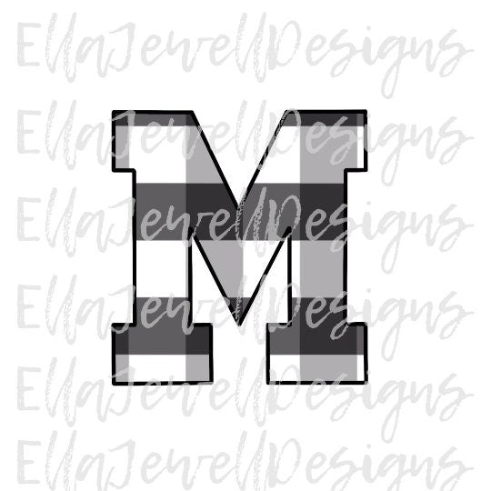 Buffalo Plaid Letter M