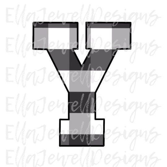 Buffalo Plaid Letter Y