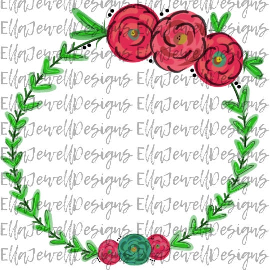Floral Wreath Watercolor Drawing