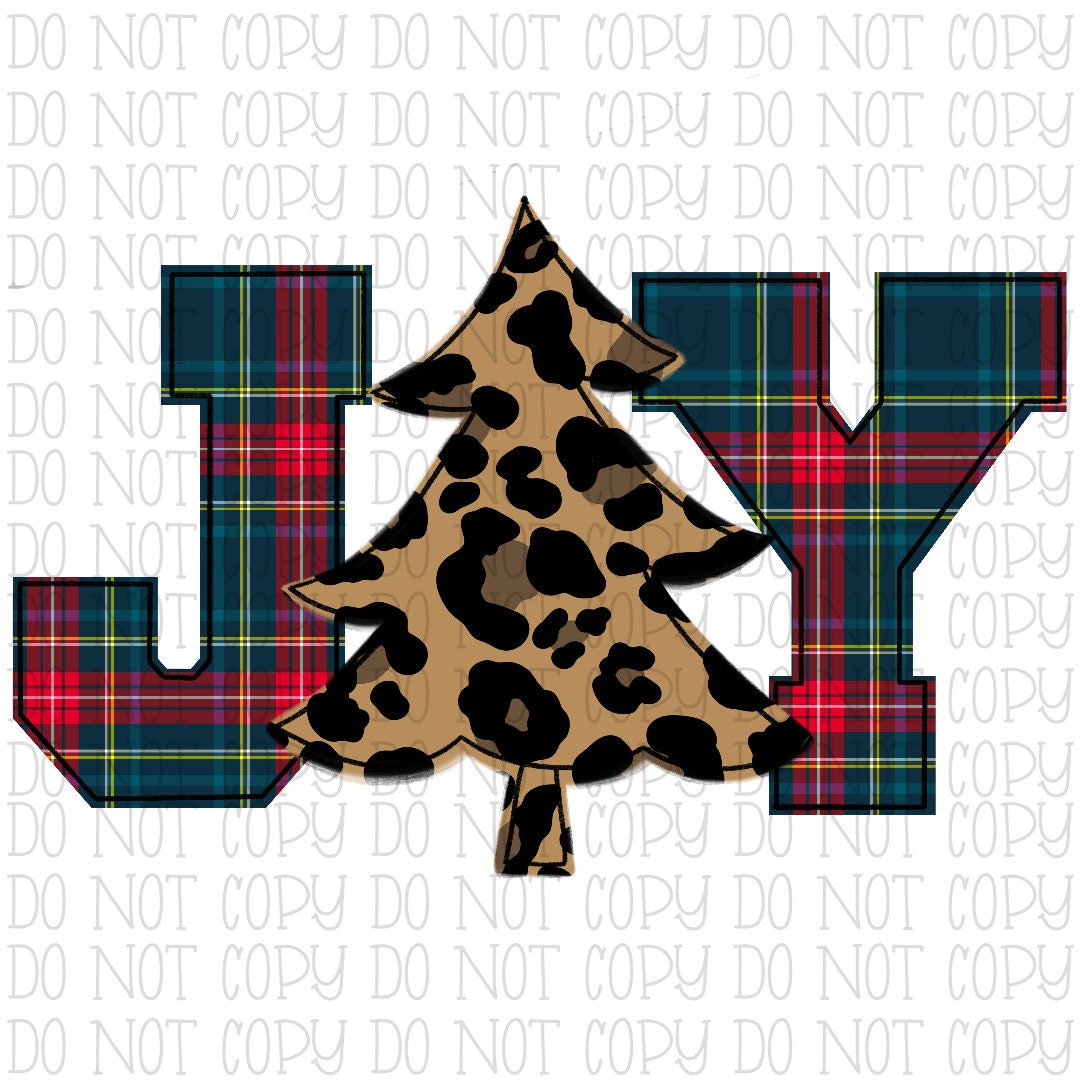 Joy - Christmas Plaid Leopard