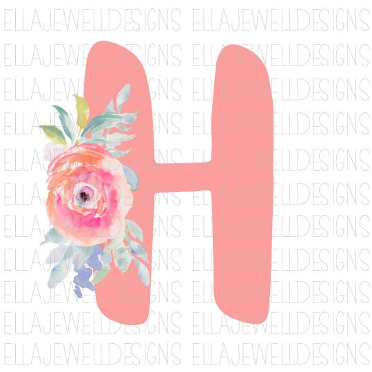 Floral Letter H Monogram