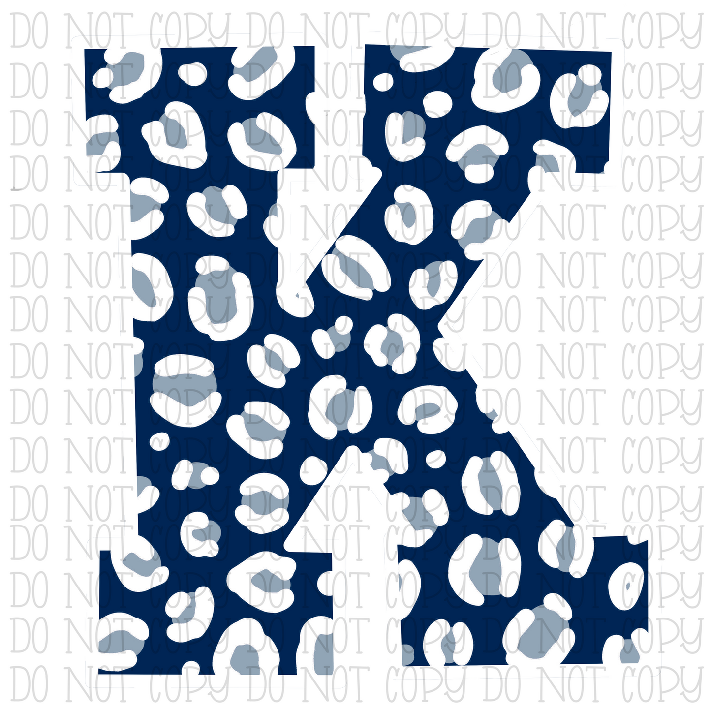 Navy and White Leopard K