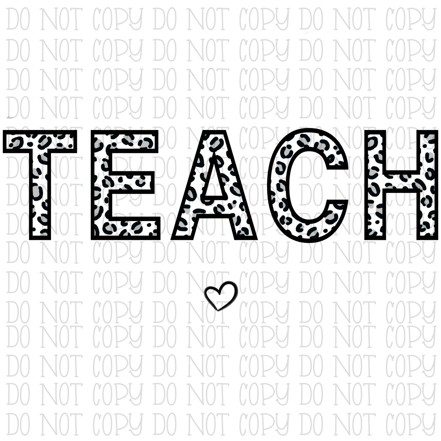 Teach - Heart - White Leopard
