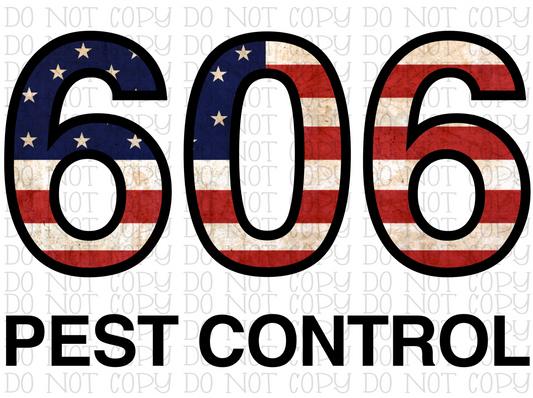 606 Pest Control Red White Blue USA Flag Area Code Kentucky