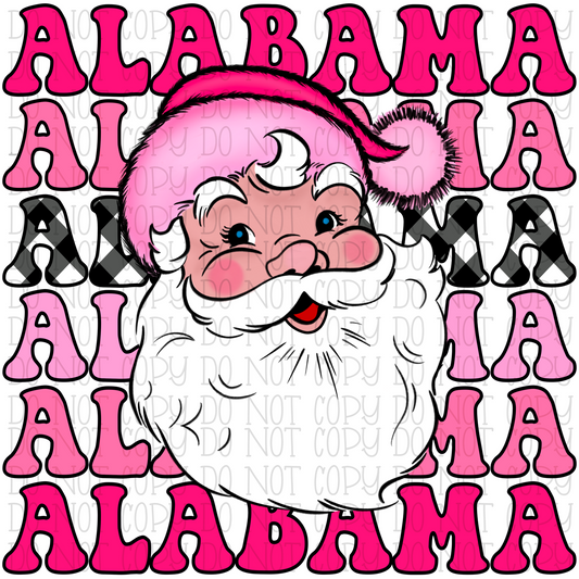 Alabama AL Santa Claus Christmas Retro Barbie Pink State