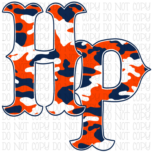 HP - Navy Blue Orange White Camo - School Sports Design