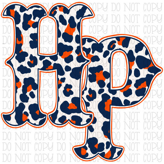 HP - Navy Blue Orange White Leopard - School Sports Design