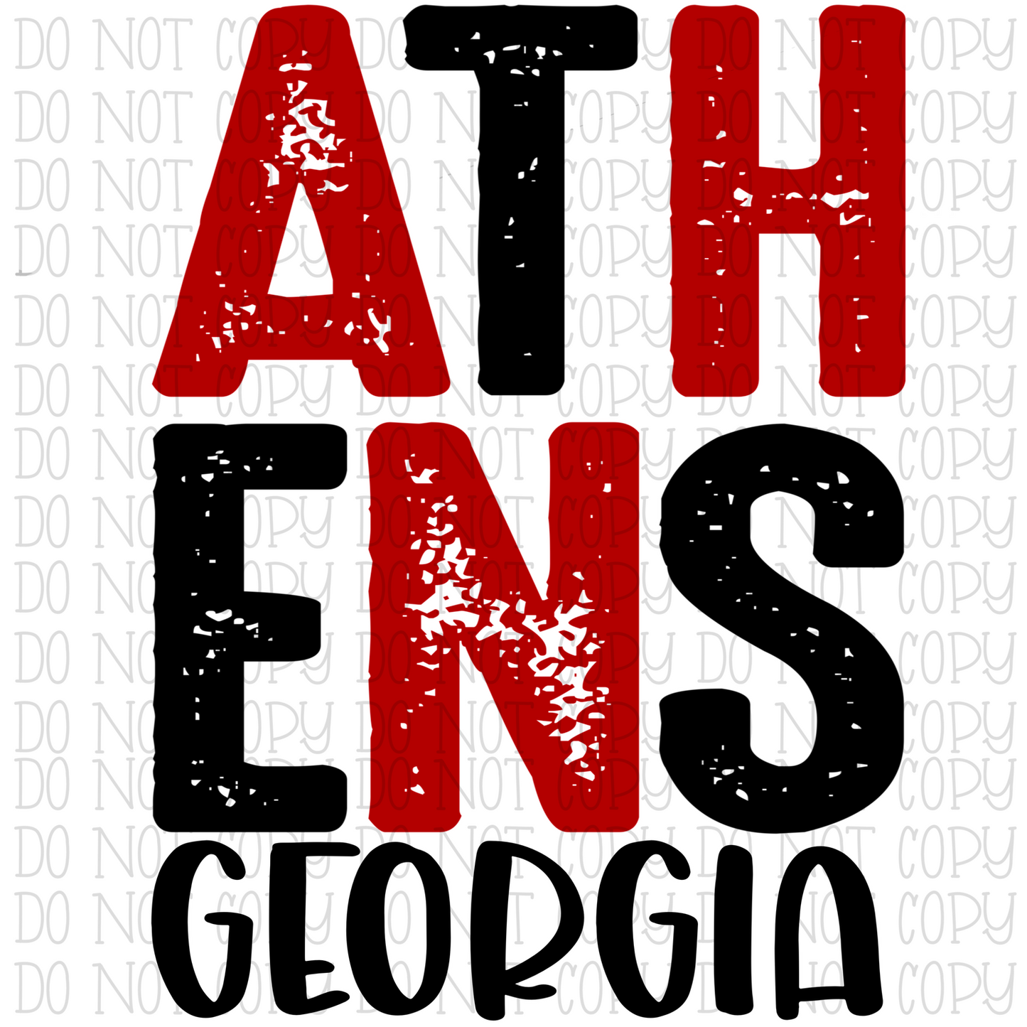 Athens Georgia - Stack - Black and Red