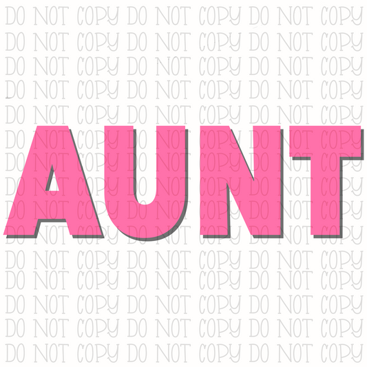 Aunt - Pink Font