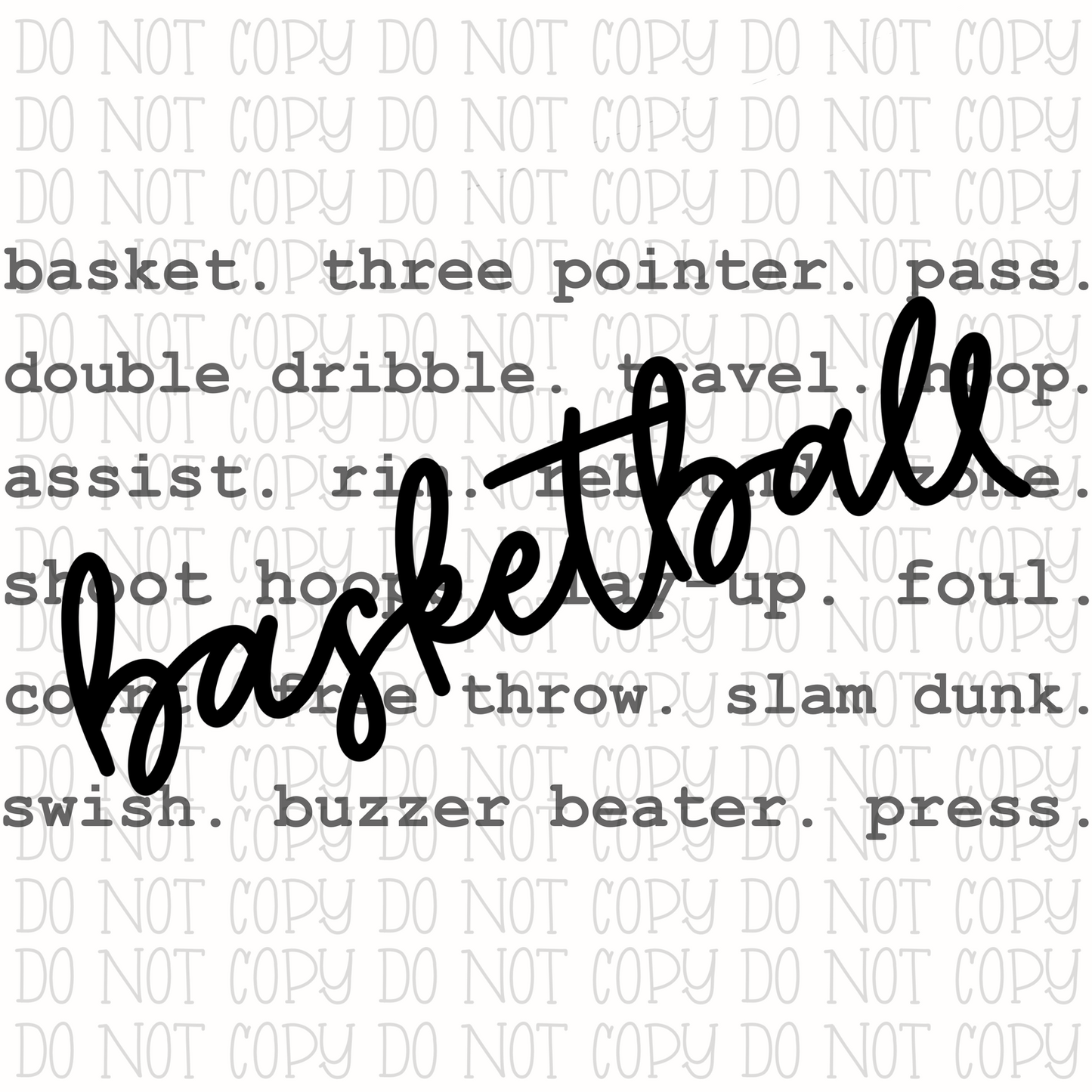 Basketball - Words - Slam Dunk - 3 Pointer - Dribble