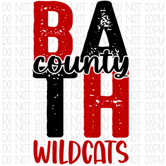 Bath County Wildcats - Red and Black