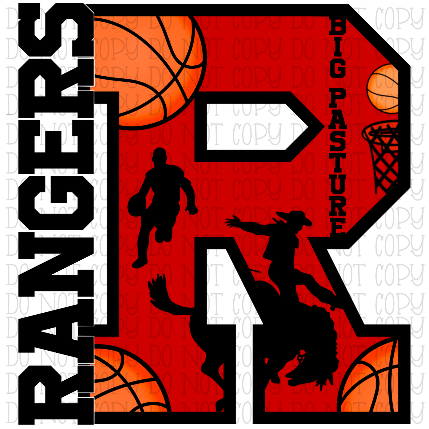 Big Pasture Rangers Basketball Letter R