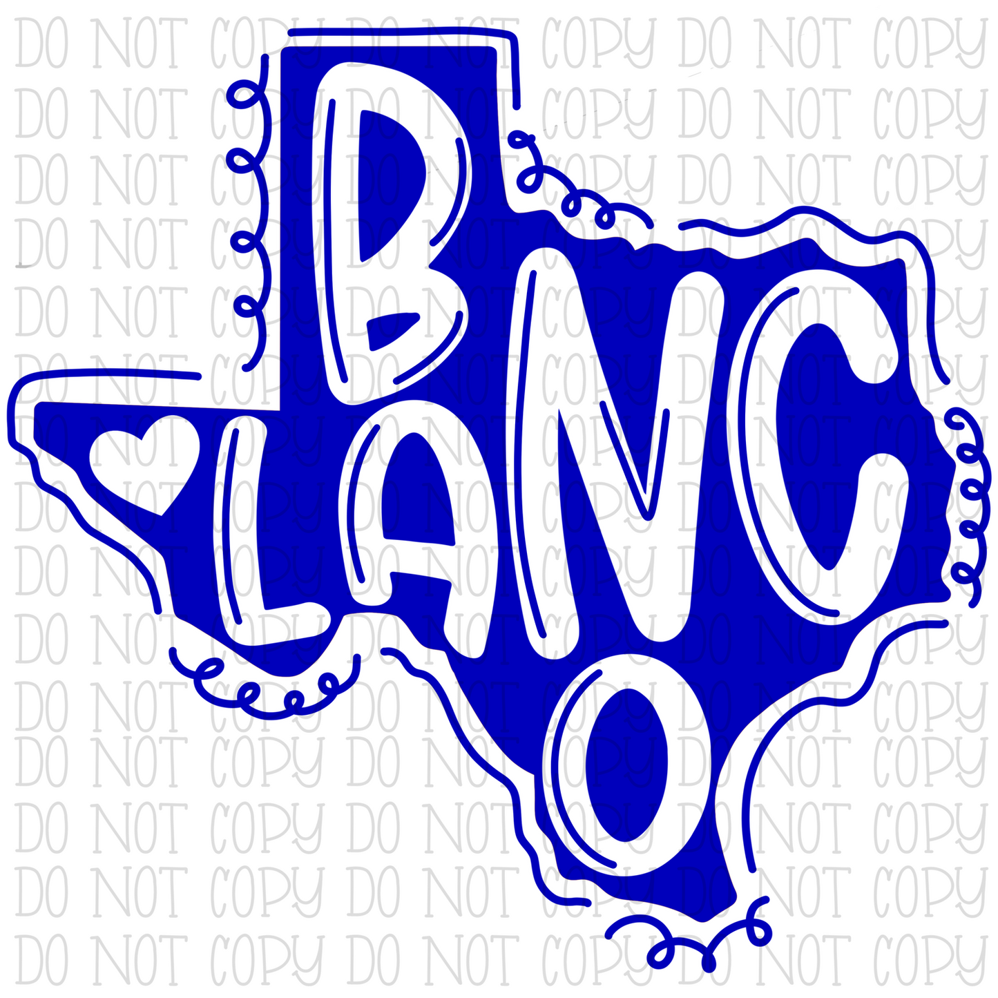 Blanco - Texas - Blue and White - School Sports Team