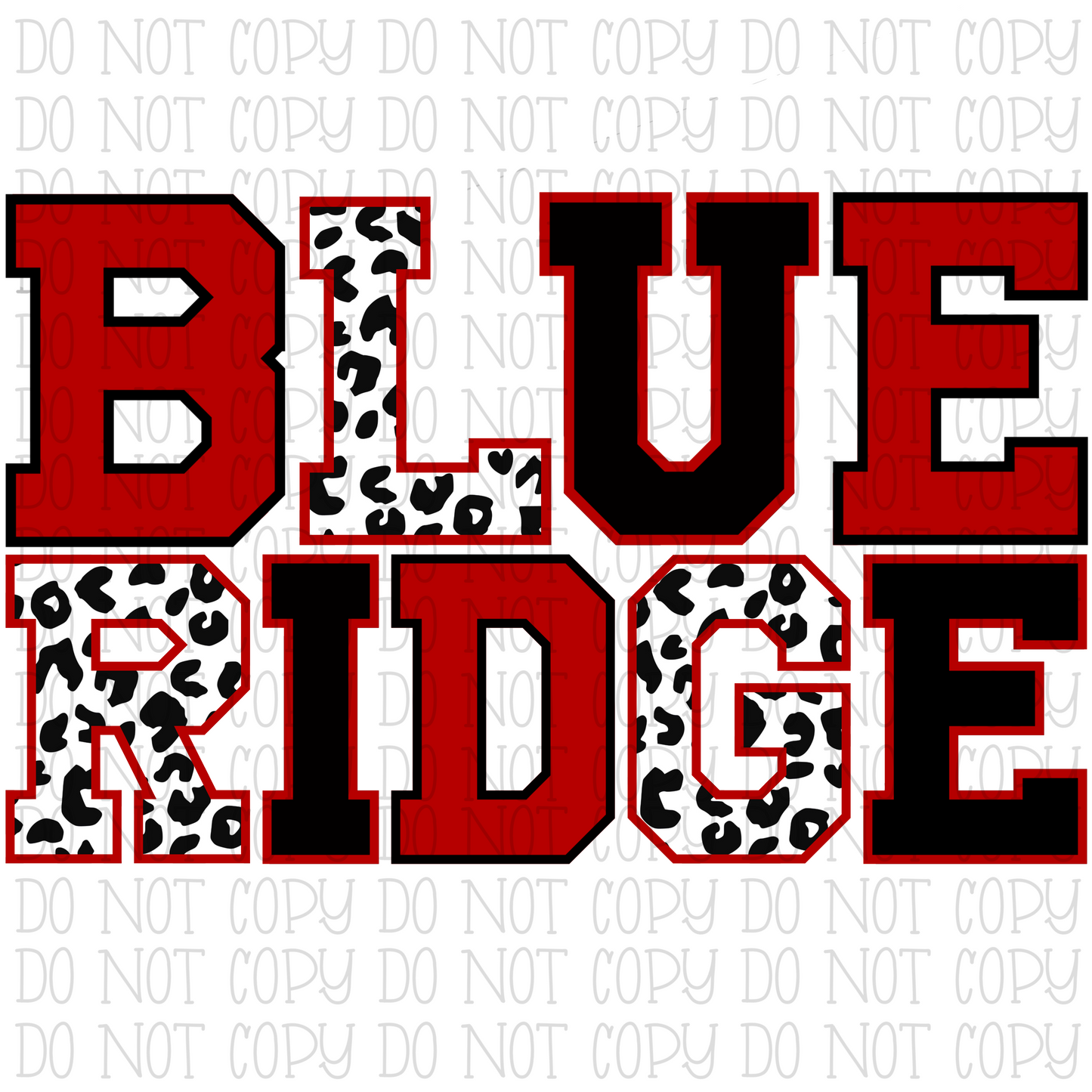 Blue Ridge High School Red Black White Leopard Print Sports Team