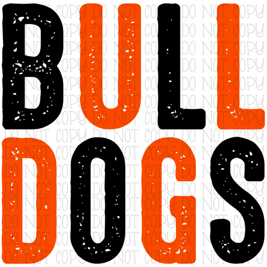 Bulldogs - Orange and Black - School Sports Team