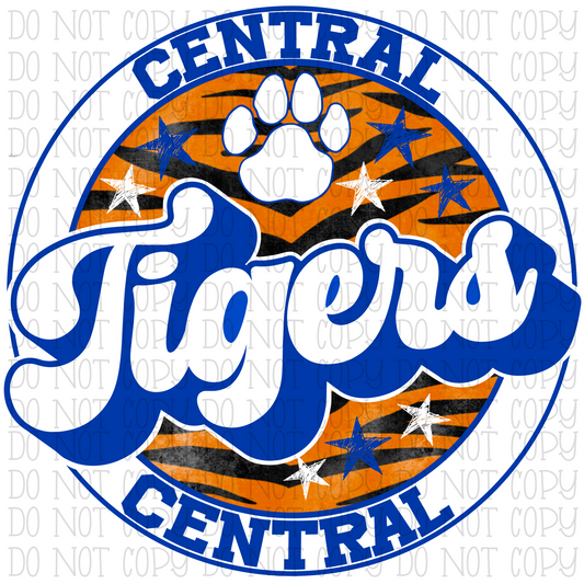 Central Tigers - Tiger Print - Circle