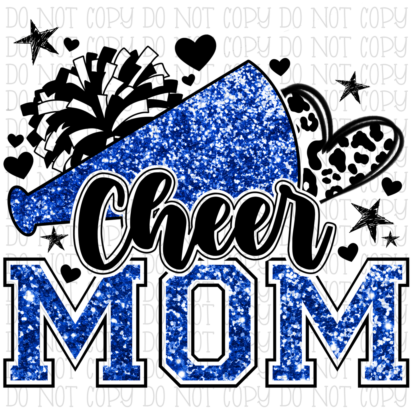 Cheer Mom - Blue and Black