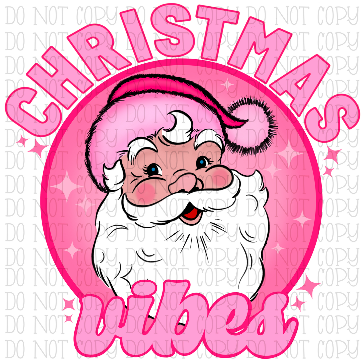 Christmas Vibes - Santa - Hot Pink - Retro