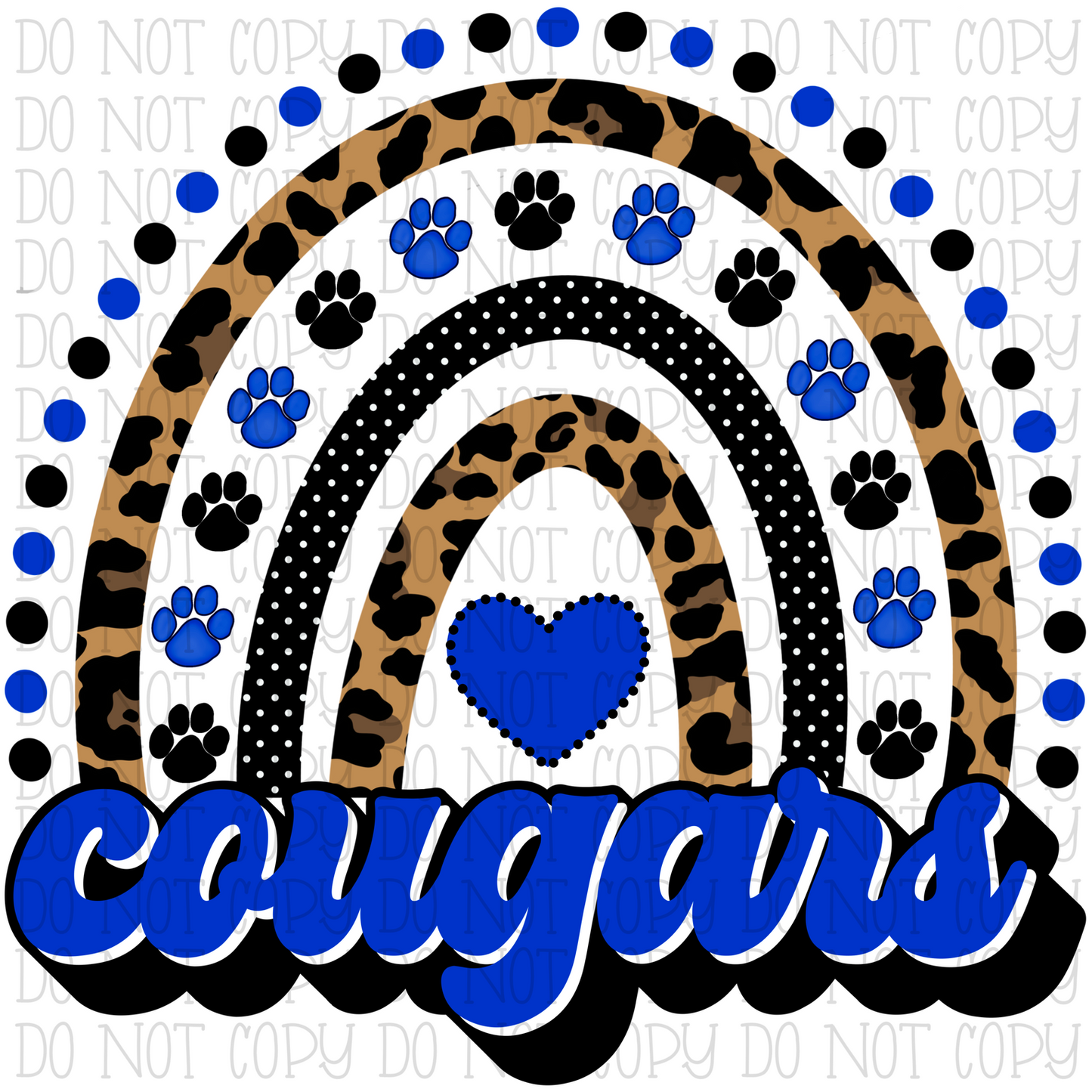 Cougars - Rainbow - Blue and Black