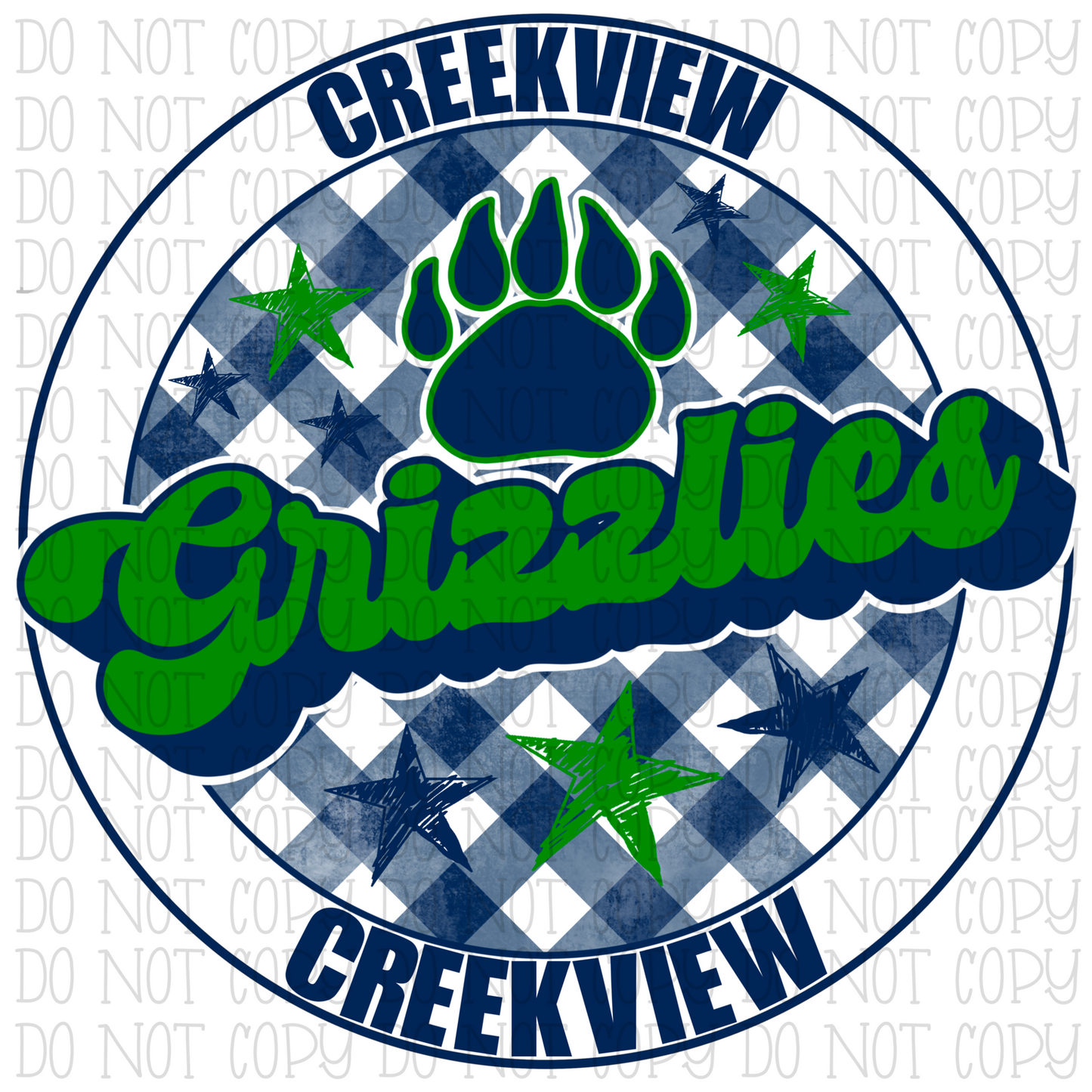 Creekview Grizzlies - Navy and Green - Georgia - Circle