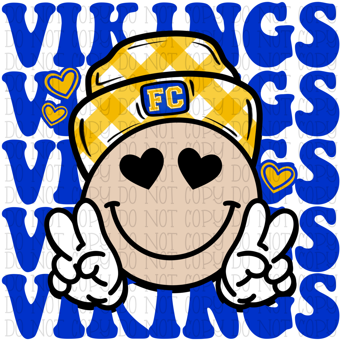 Feds Creek Vikings Kentucky Royal Blue Gold Hippie Peace Smile School Sports Team