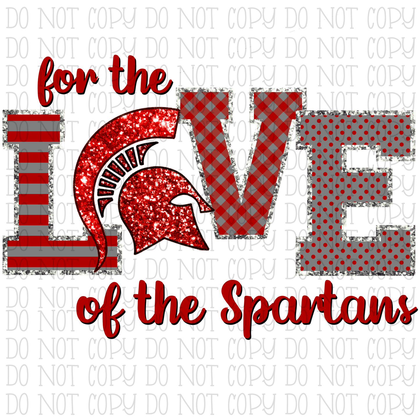 For the Love of the Spartans - Red and Gray