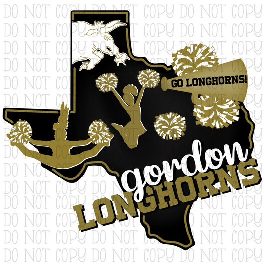 Gordon Longhorns - Cheer - Gold and Black - Texas