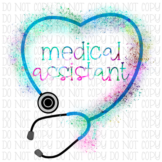 Medical Assistant Heart Stethoscope - Black