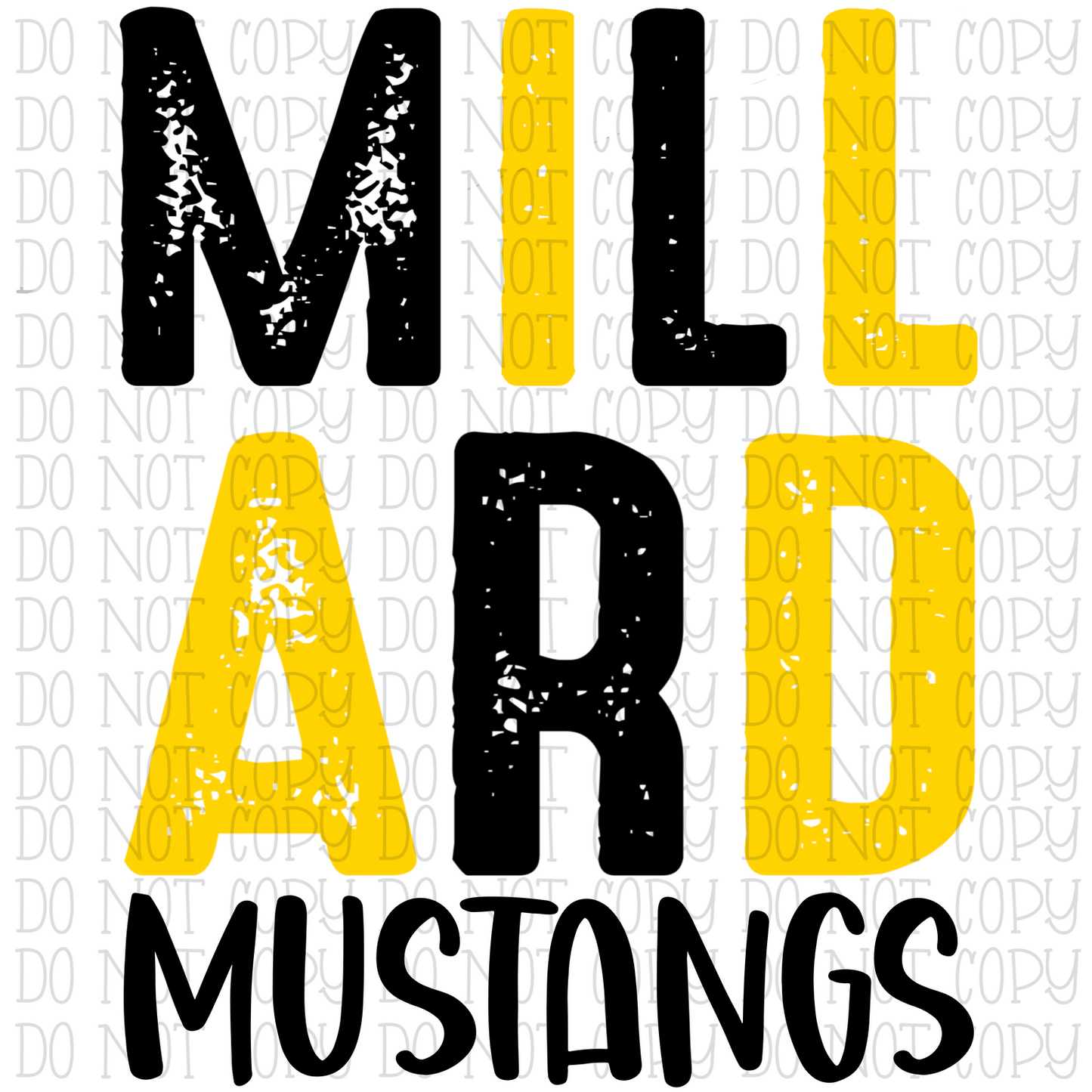 Millard Mustangs - Kentucky - Stack - Gold and Black