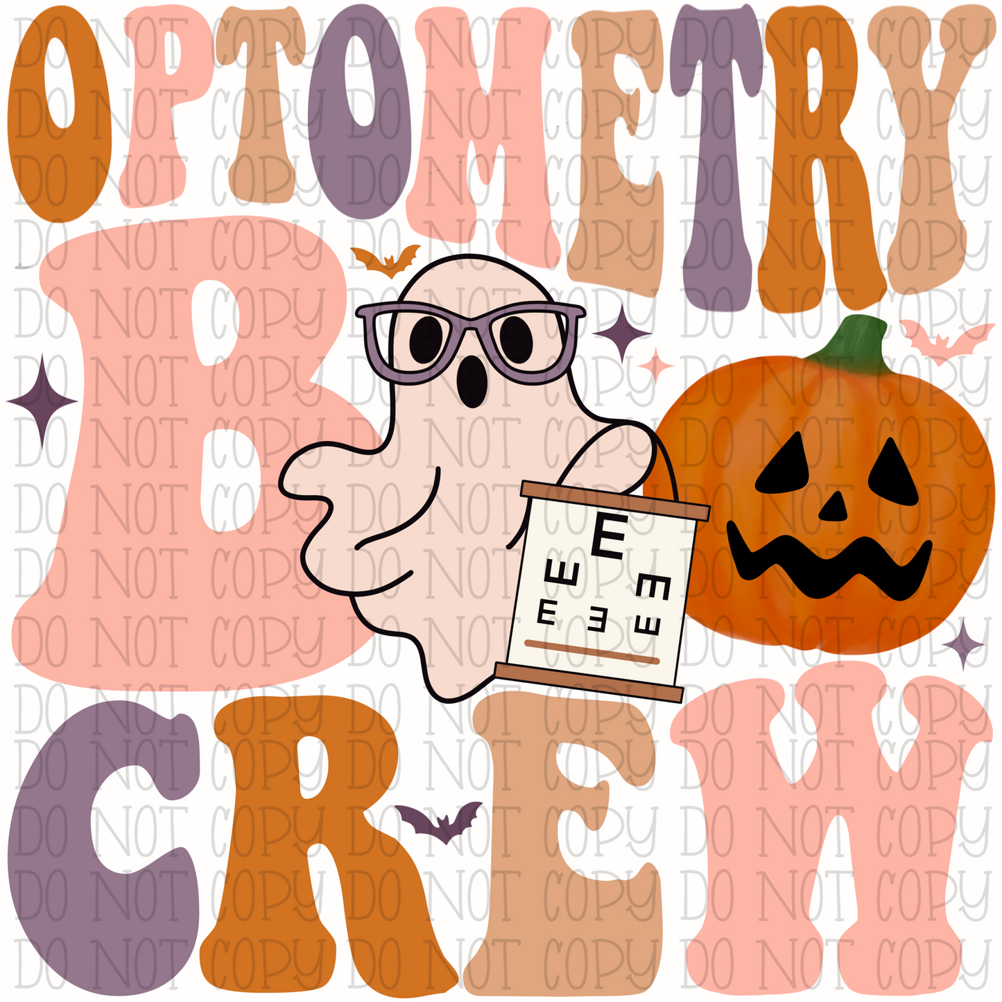 Optometry Boo Crew - Ghost with Glasses - Pocket Design Included