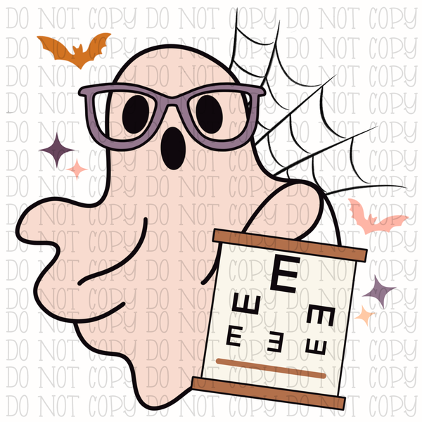 Optometry Boo Crew - Ghost with Glasses - Pocket Design Included