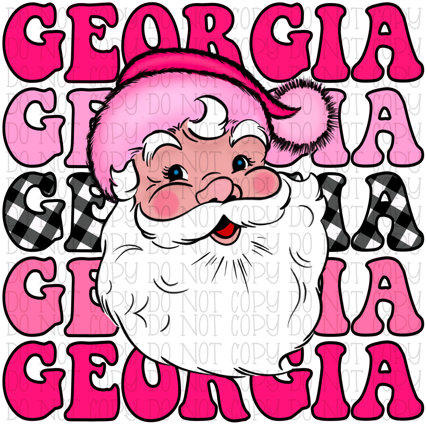 Georgia  - Santa - Hot Pink - Retro