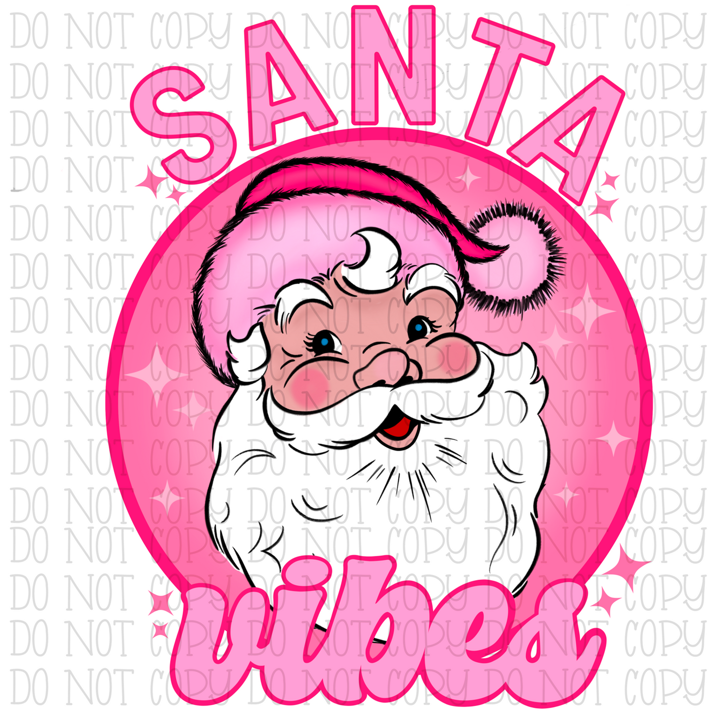 Santa Vibes - Santa - Hot Pink - Retro