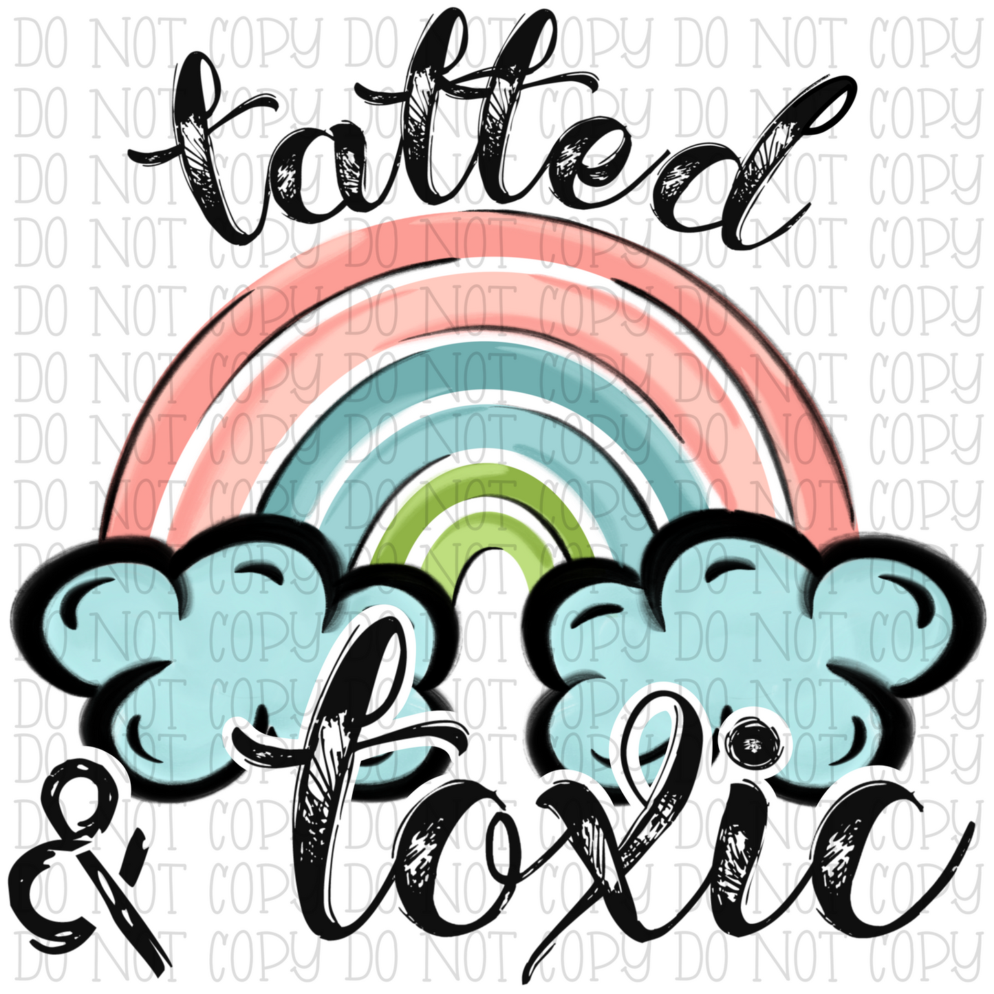 Tatted and Toxic - Watercolor Rainbow - Pastel