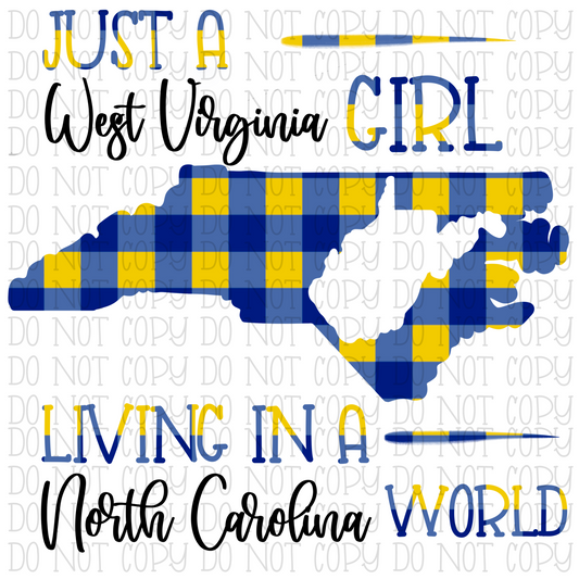 Just a West Virginia Girl Living in a North Carolina World - Blue and Yellow