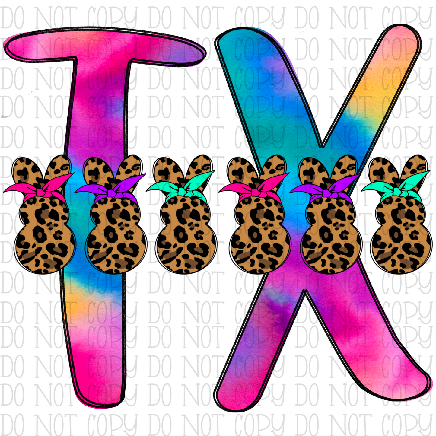 Texas - Easter - Leopard Peeps - Tie Dye