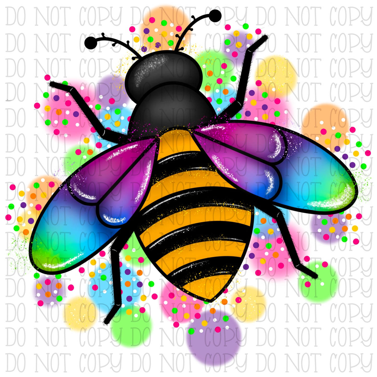 Bumble Bee - Paint Spatter - Glitter - Kawaii Style