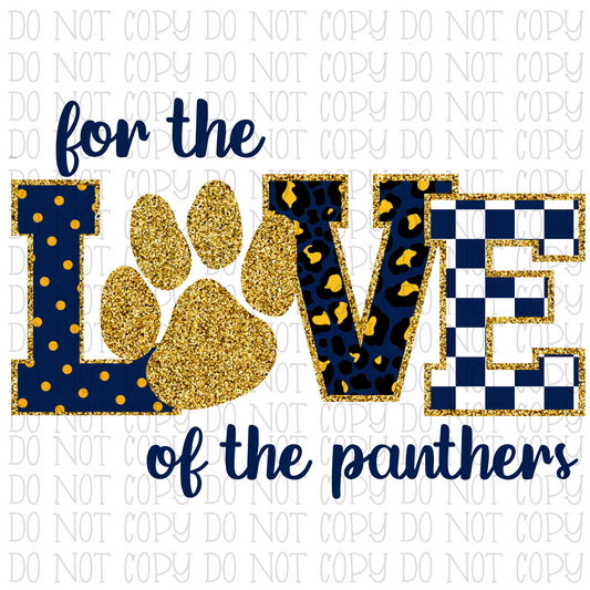 For the Love of the Panthers - Navy and Gold