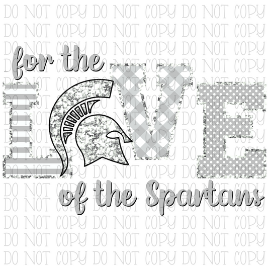 For the Love of the Spartans - Silver and White