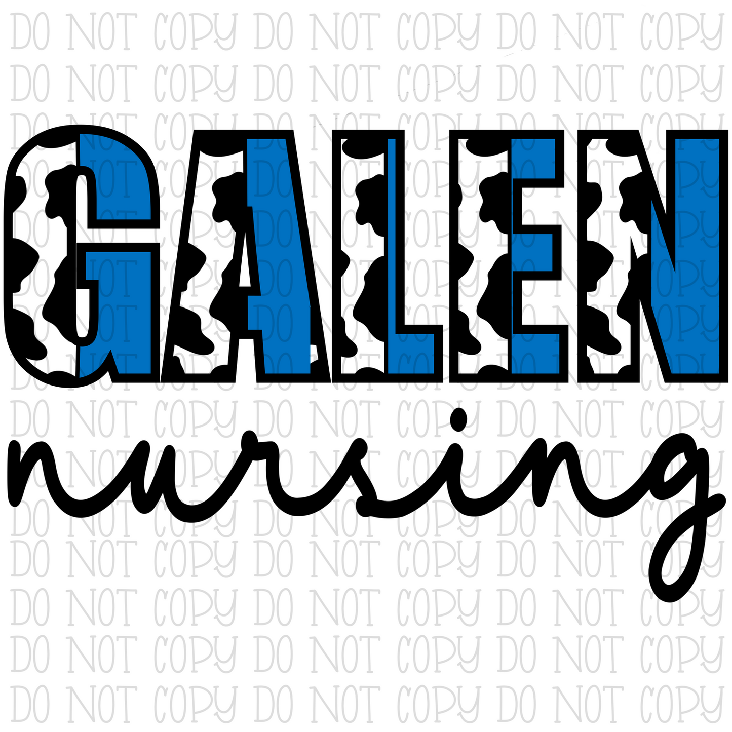 Galen College - Nursing - Cow Print/Blue