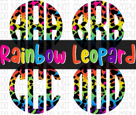 Rainbow Leopard Monogram