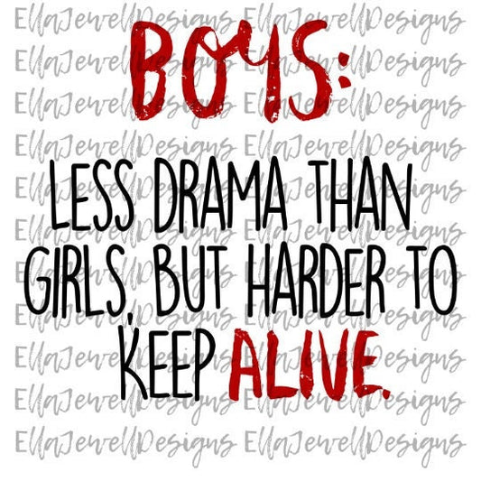 Boys: Less Drama Than Girls But Harder to Keep Alive