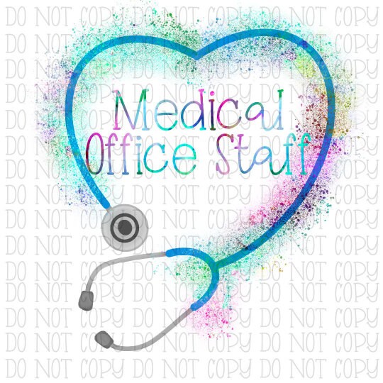 Medical Office Staff Heart Stethoscope